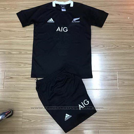 Camiseta Ninos Kit Nueva Zelandia All Blacks Rugby 2019-2020 Local